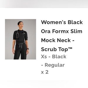 Figs Women's Formx Ora Slim Mock Neck Scrub Top and Piedra straight leg pants